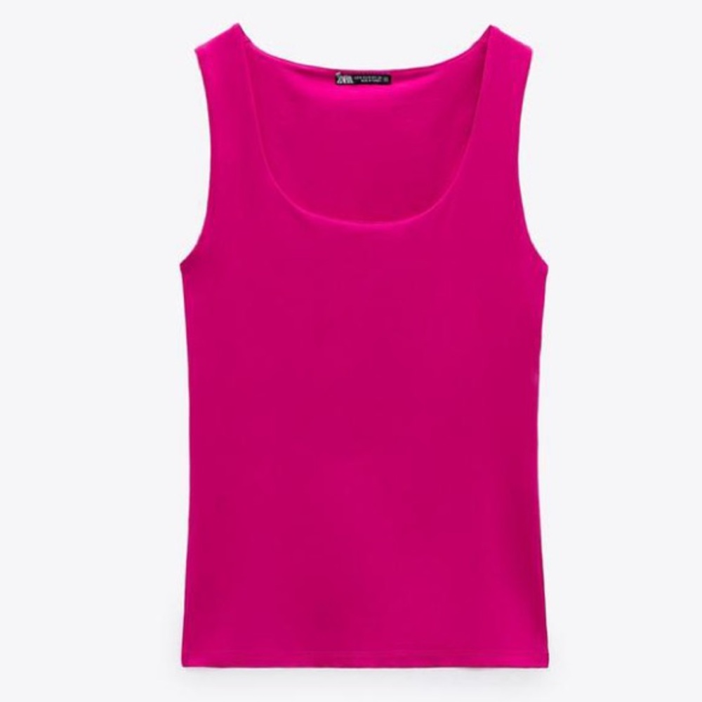 Zara wide strap pink tank top